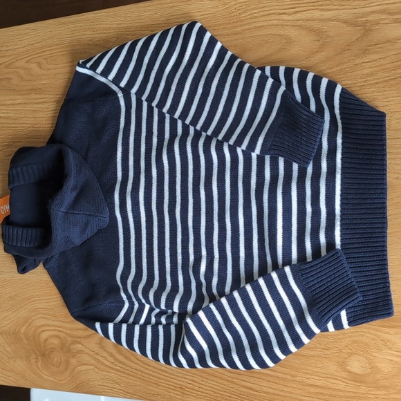 NWT Navy Striped Hooded Sweater - Picture 5 of 5